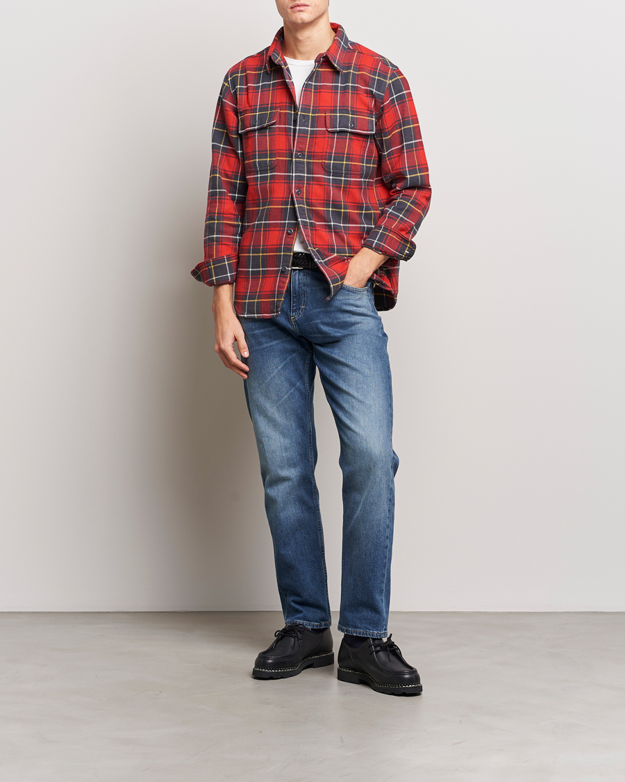 Men | Shirts | Filson | Vintage Flannel Work Shirt Red Charcoal Plaid