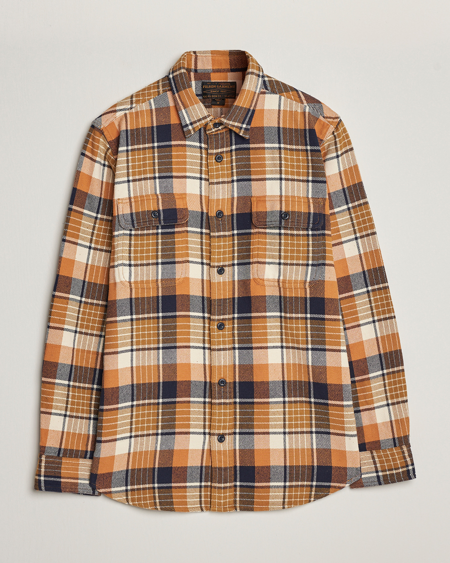 Men | Shirts | Filson | Vintage Flannel Work Shirt Navy/Cumin Red