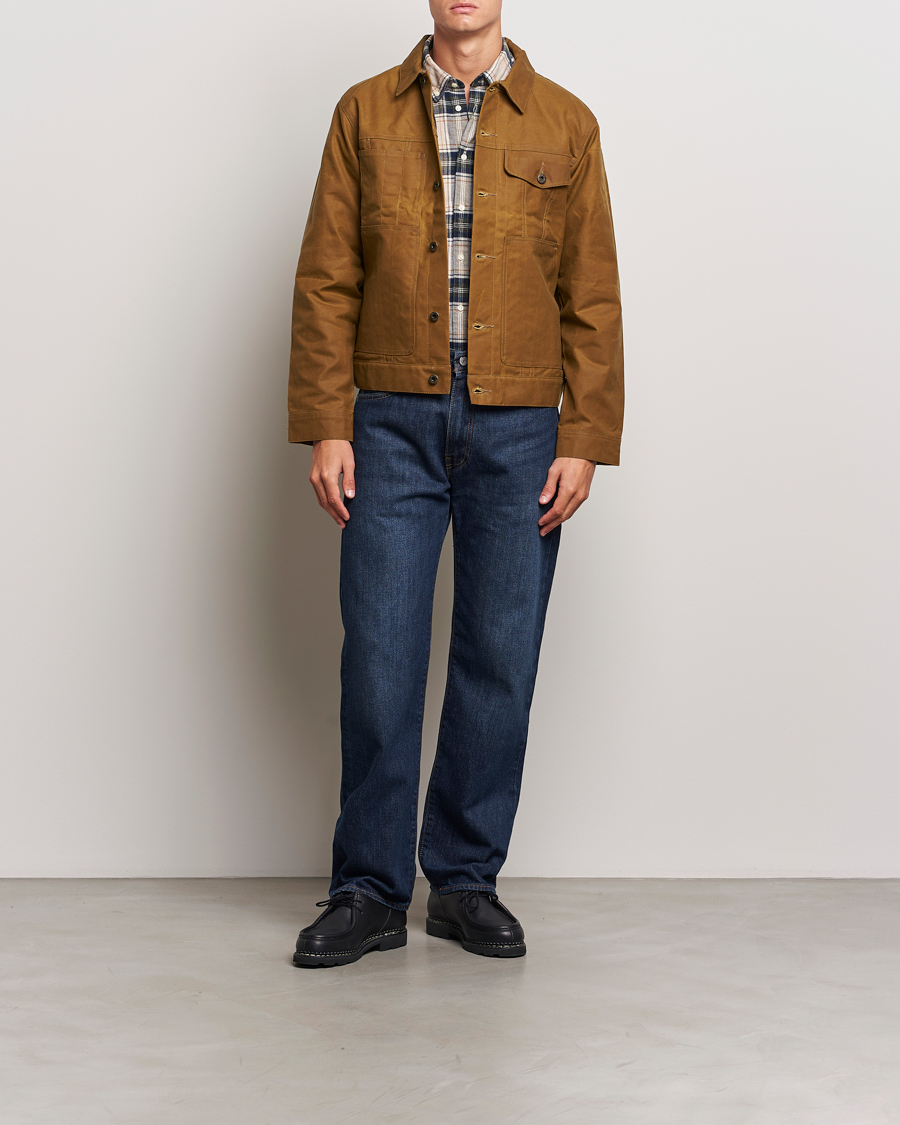 Men | Coats & Jackets | Filson | Short Lined Tin Cloth Cruiser Dark Tan