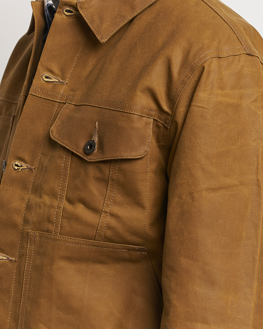 Men | Coats & Jackets | Filson | Short Lined Tin Cloth Cruiser Dark Tan