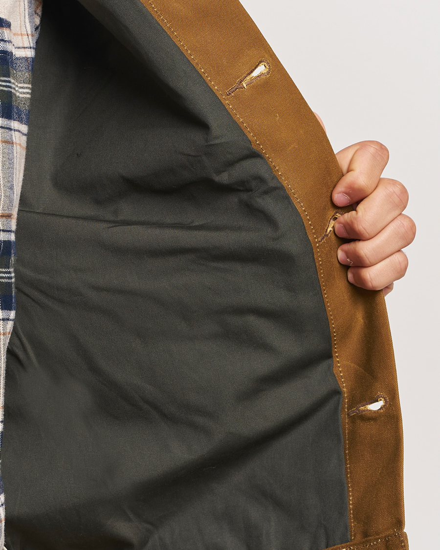 Men | Coats & Jackets | Filson | Short Lined Tin Cloth Cruiser Dark Tan