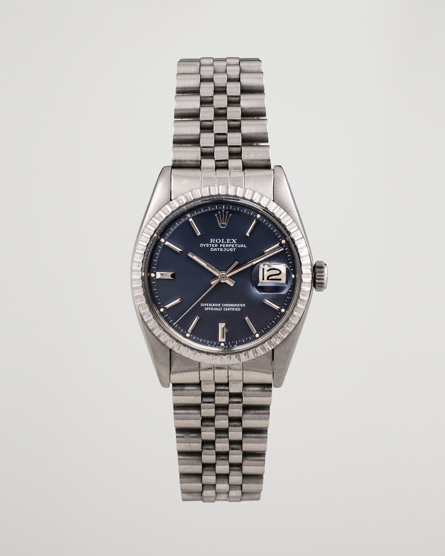 Men | Rolex Pre-Owned Datejust 1603 Oystert Perpetual Steel Blue Steel Blue | Rolex Pre-Owned | Datejust 1603 Oystert Perpetual Steel Blue Steel Blue