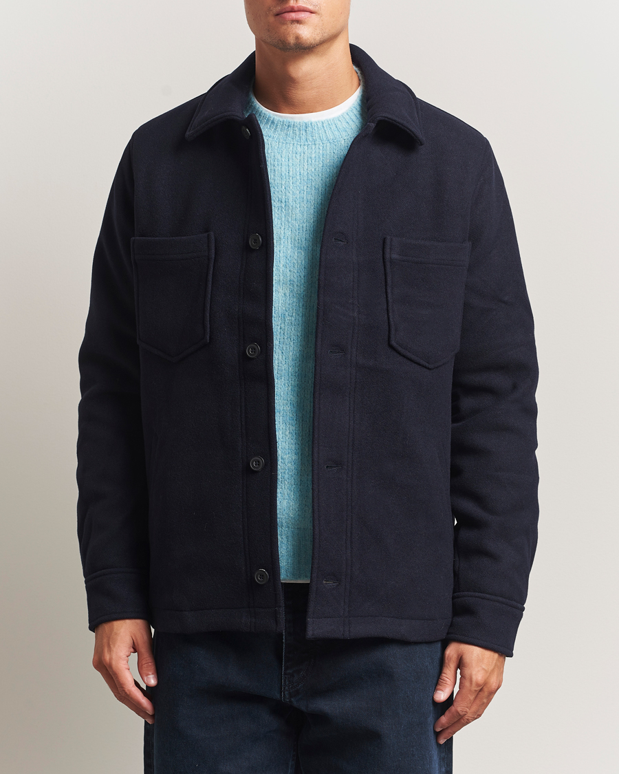 Men | Coats & Jackets | Samsøe Samsøe | Pally Padded Shirt Jacket Salute Navy