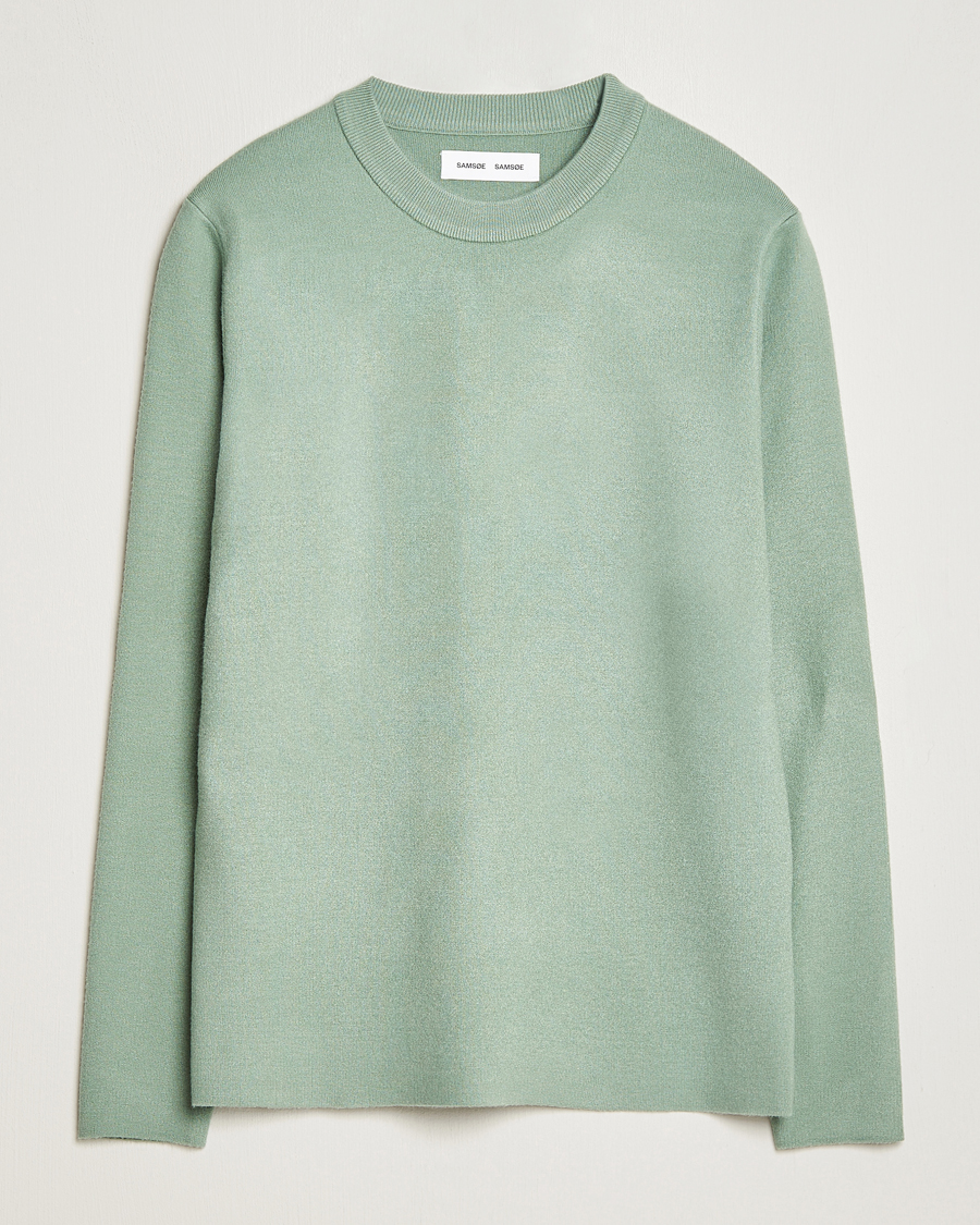 Men | Sweaters & Knitwear | Samsøe Samsøe | Samsøe & Samsøe Guna Crew Neck Iceberg Green
