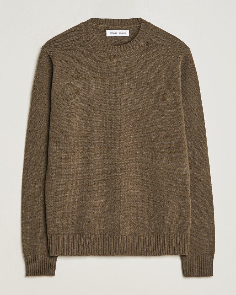Men | Sweaters & Knitwear | Samsøe Samsøe | Samsøe & Samsøe Syllie Wool Crew Neck Crocodile