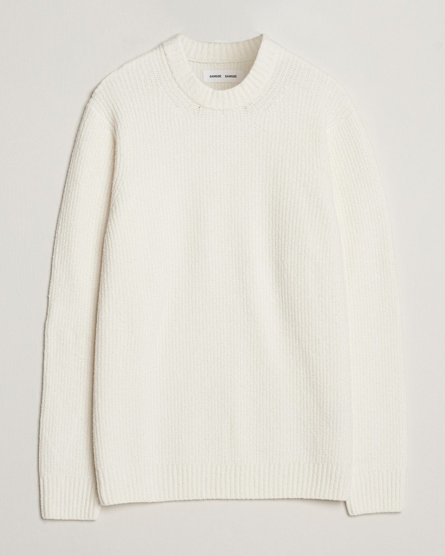 Men | Sweaters & Knitwear | Samsøe Samsøe | Alts Heavy Knitted Crew Neck Clear Cream