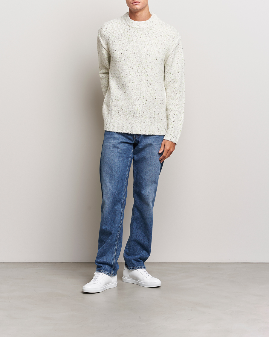 Men | Sweaters & Knitwear | Samsøe Samsøe | Samsøe & Samsøe Max Heavy Knitted Crew Neck White Neps