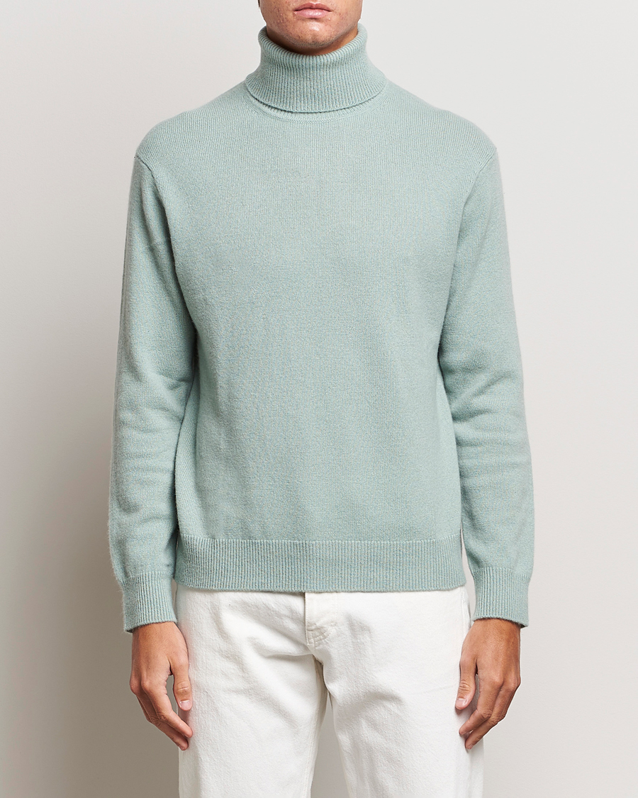 Men | Sweaters & Knitwear | Samsøe Samsøe | Samsøe & Samsøe Viktor Wool Knitted Rollneck Iceberg Green