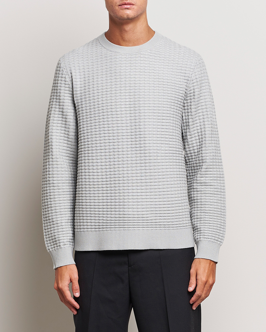 Men | Samsøe & Samsøe | Samsøe & Samsøe | Jules Waffle Knitted Crew Neck High Rise Grey