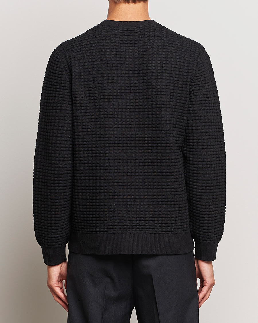 Men | Sweaters & Knitwear | Samsøe Samsøe | Samsøe & Samsøe Jules Waffle Knitted Crew Neck Black