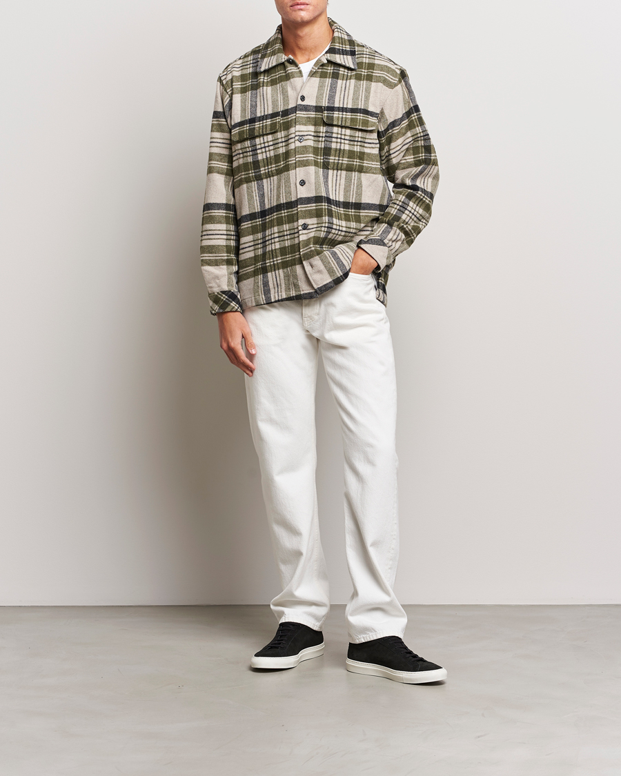 Men | Shirts | Samsøe Samsøe | Samsøe & Samsøe Castor Checked Overshirt Sphagnum Multi
