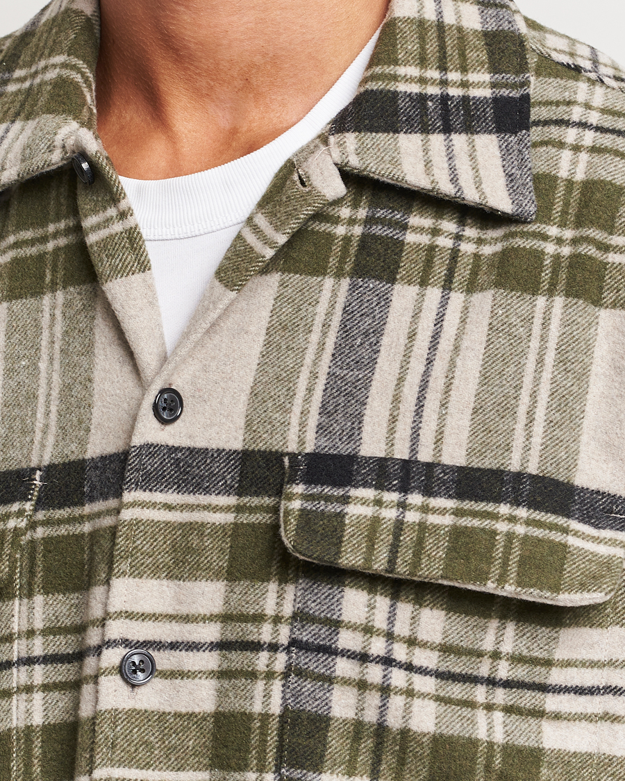 Men | Shirts | Samsøe Samsøe | Samsøe & Samsøe Castor Checked Overshirt Sphagnum Multi