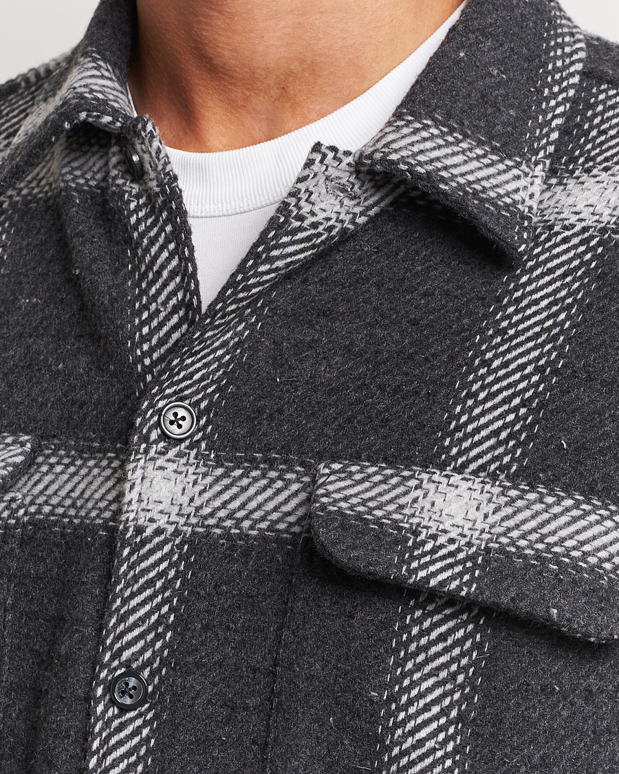 Men | Shirts | Samsøe Samsøe | Samsøe & Samsøe Castor Checked Overshirt Black Multi