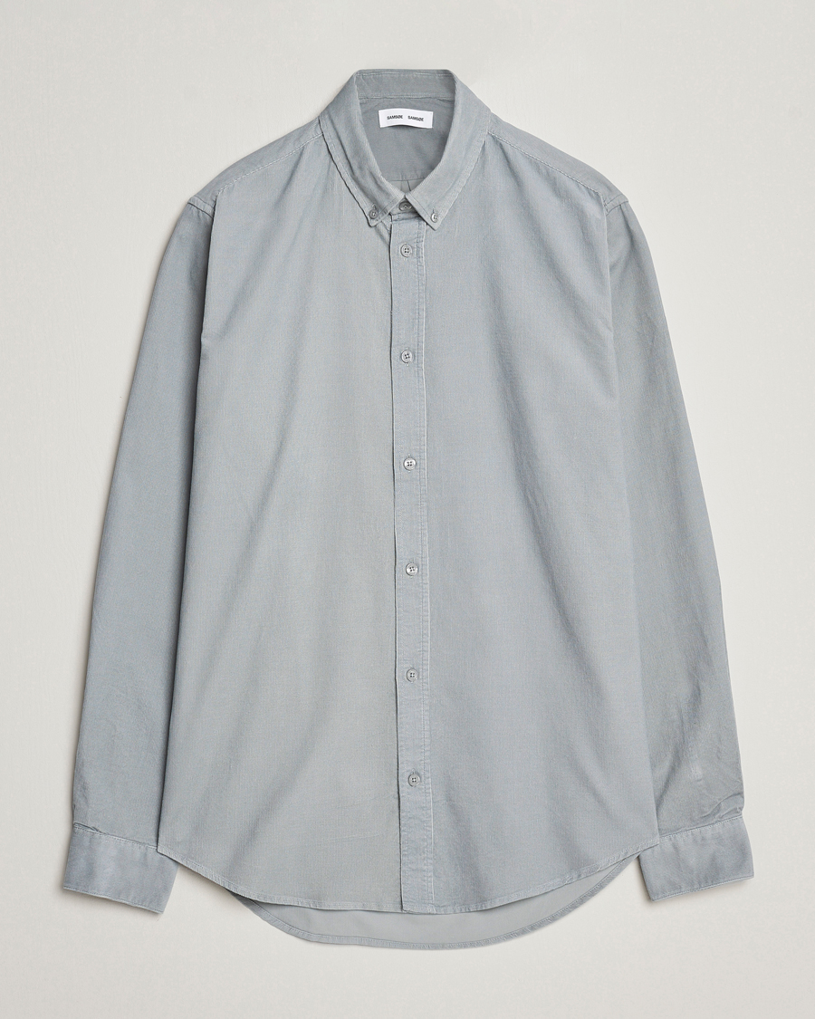 Men | Corduroy Shirts | Samsøe & Samsøe | Liam Baby Cord Shirt High Rise Grey