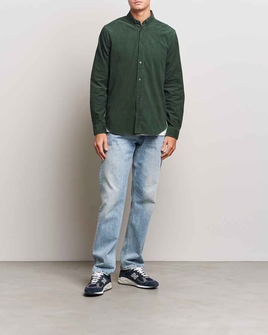 Men | Shirts | Samsøe Samsøe | Samsøe & Samsøe Liam Baby Cord Shirt Garden Topiary