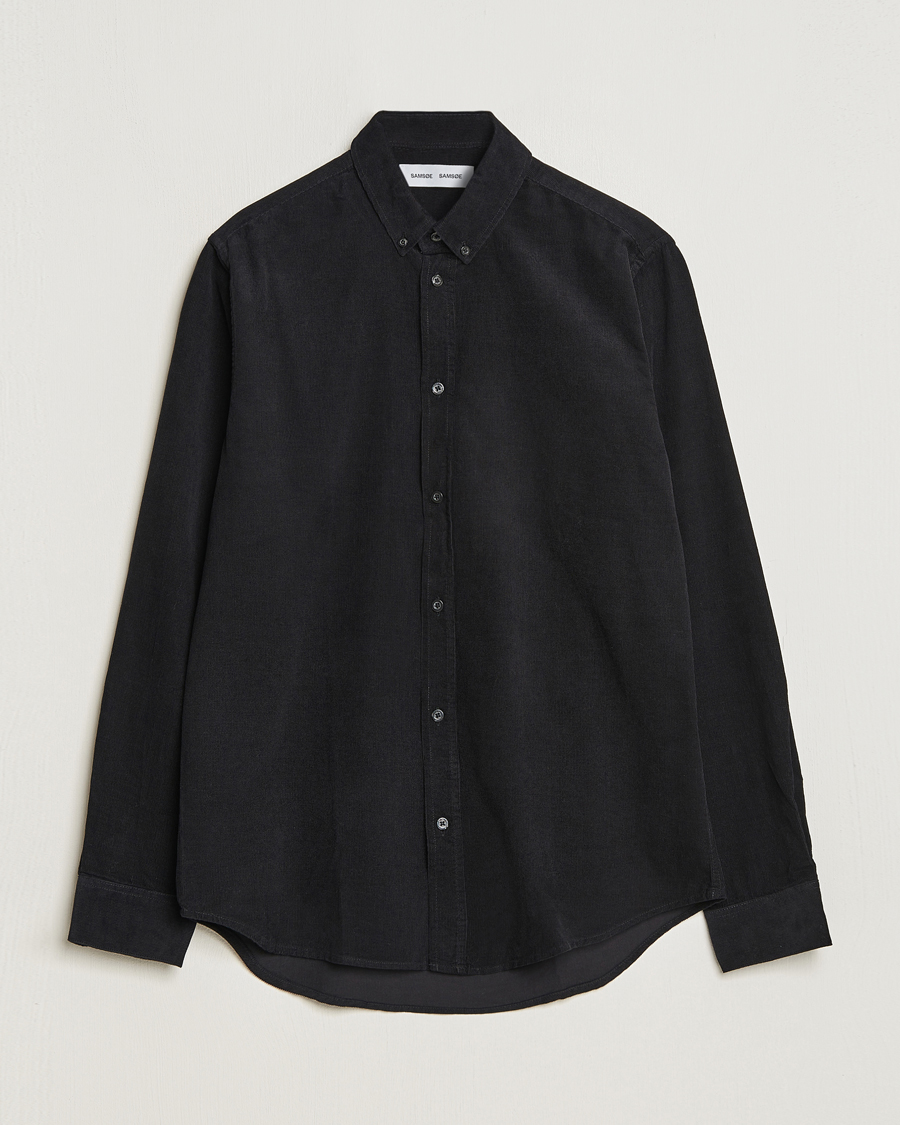 Men | Corduroy Shirts | Samsøe & Samsøe | Liam Baby Cord Shirt Black