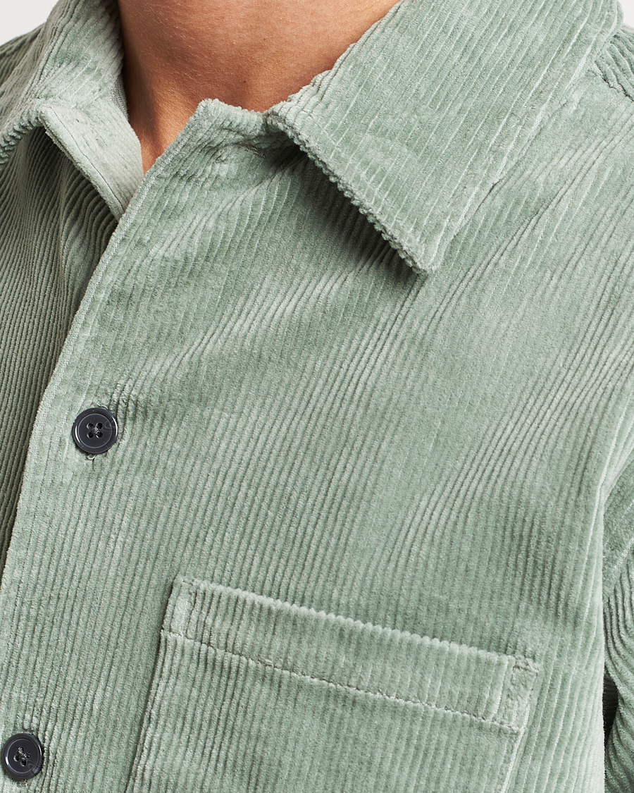 Men | Shirts | Samsøe Samsøe | Samsøe & Samsøe Damon Corduroy Overshirt Iceberg Green