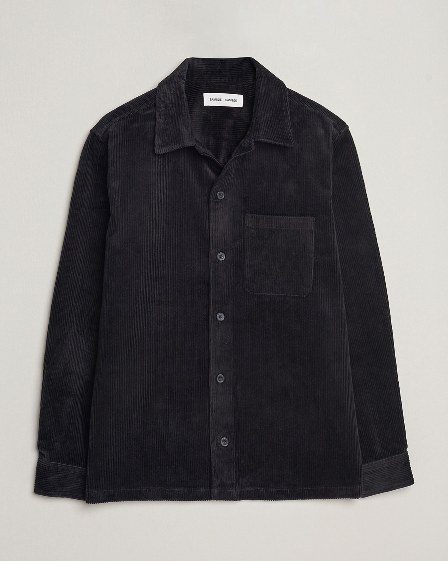 Men | Shirts | Samsøe Samsøe | Samsøe & Samsøe Damon Corduroy Overshirt Black