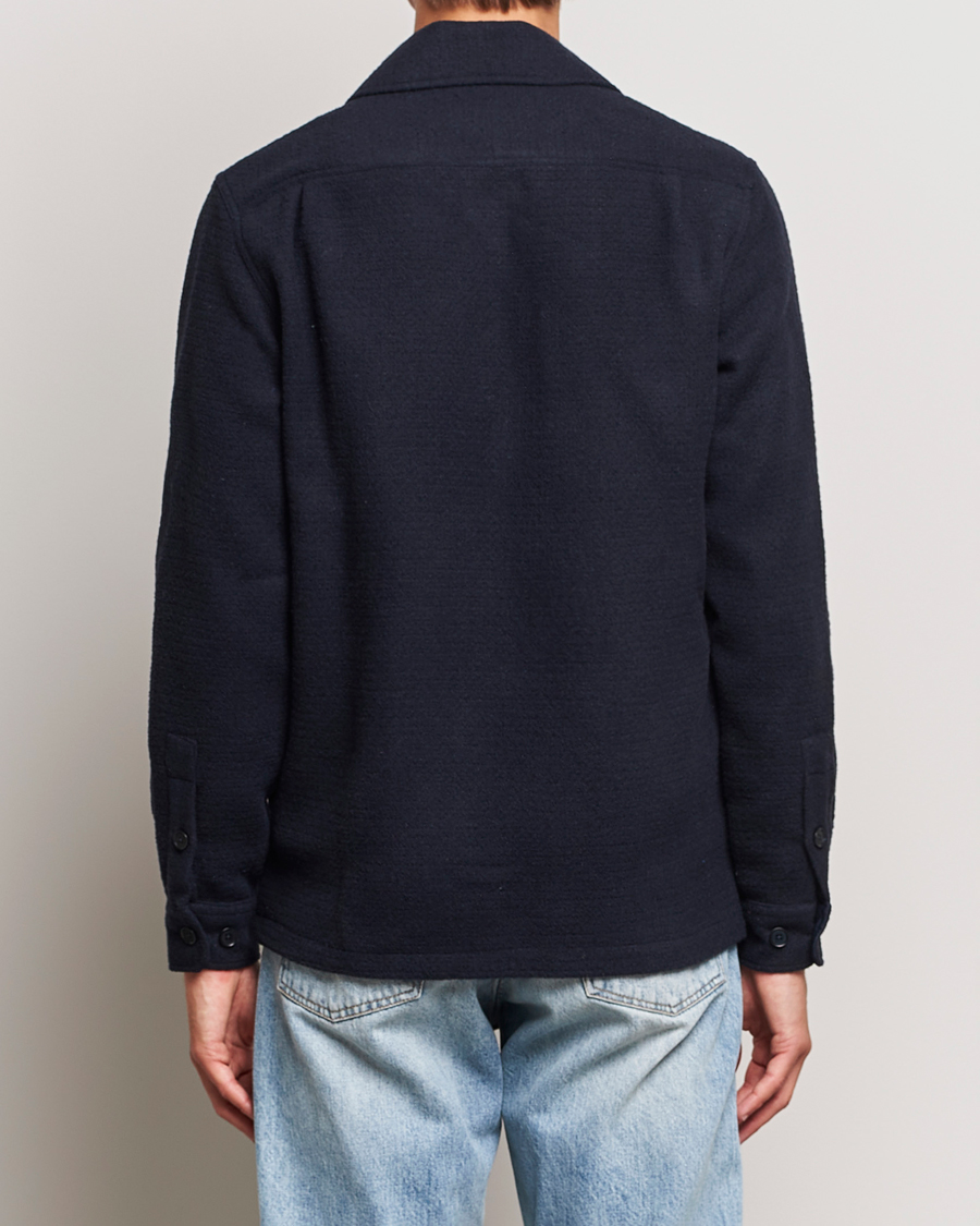 Men | Shirts | Samsøe Samsøe | Samsøe & Samsøe Taka Waffle Knitted Overshirt Salute Navy