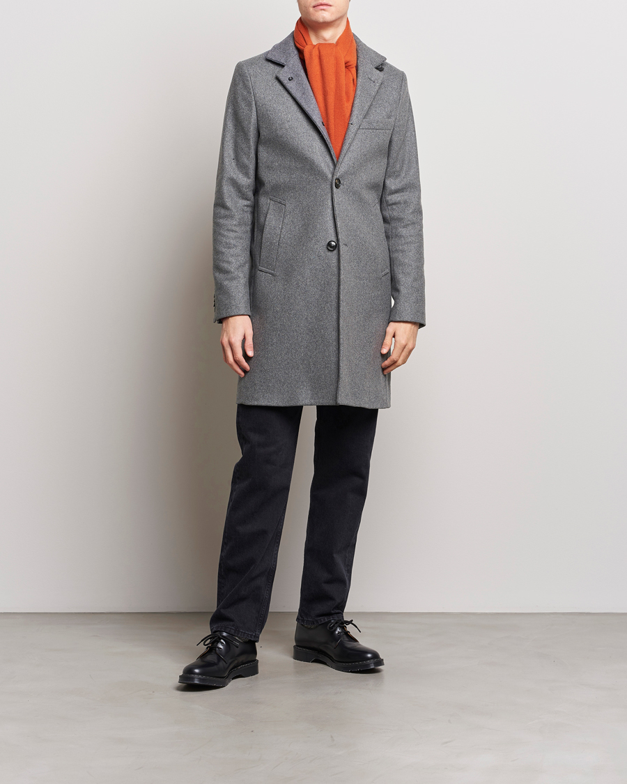Men | Coats & Jackets | J.Lindeberg | Holger Melton Coat Mid Grey Mel