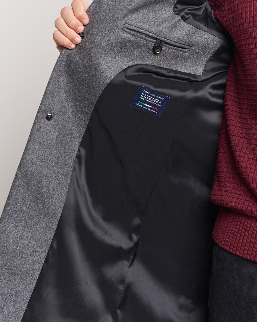 Men | Coats & Jackets | J.Lindeberg | Holger Melton Coat Mid Grey Mel