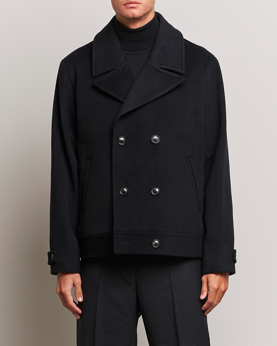 Men | Coats & Jackets | J.Lindeberg | Don Double Breasted Wool/Cashmere Jacket Black