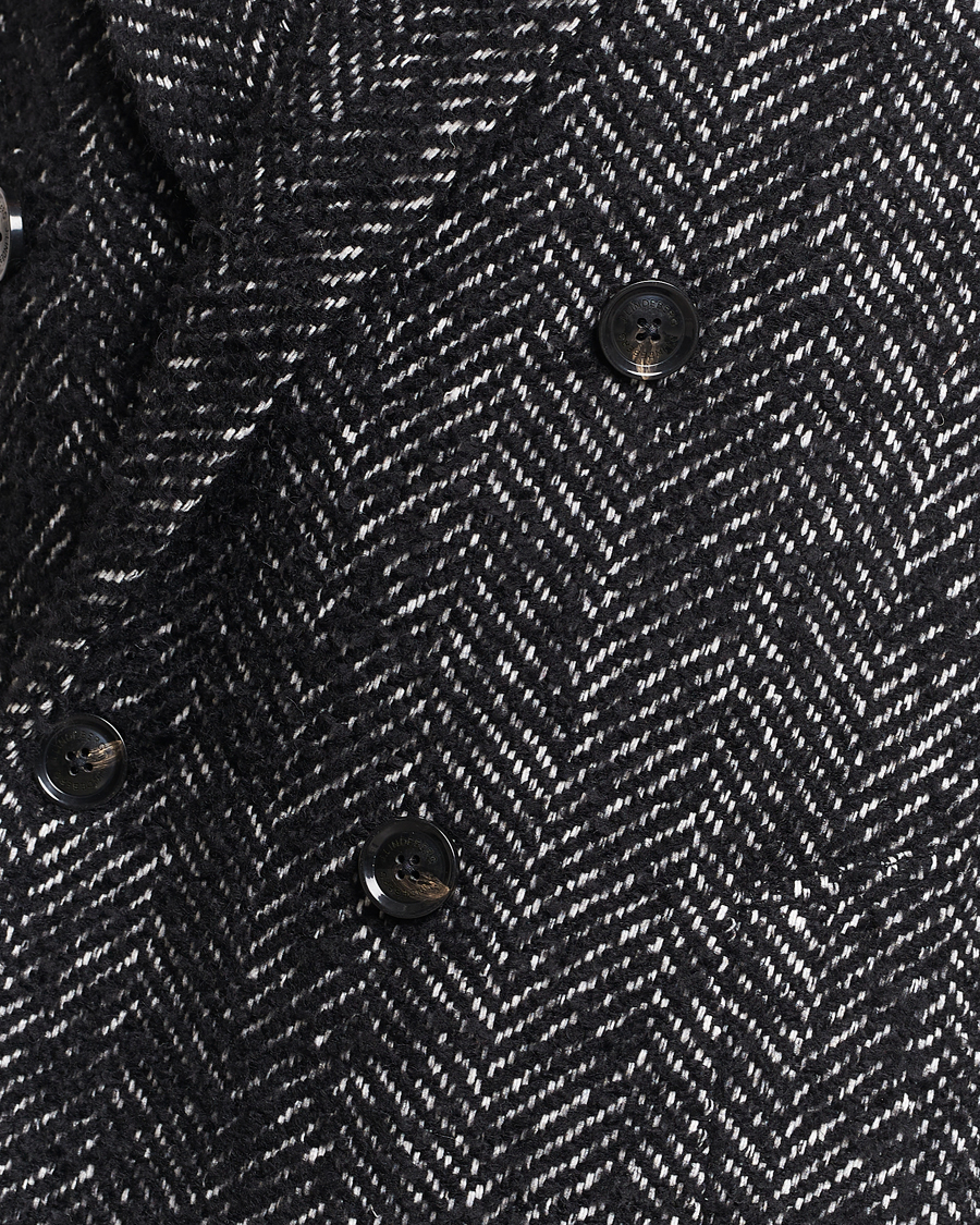 Men | Coats & Jackets | J.Lindeberg | Willy Herringbone Oversize Coat Black Melange