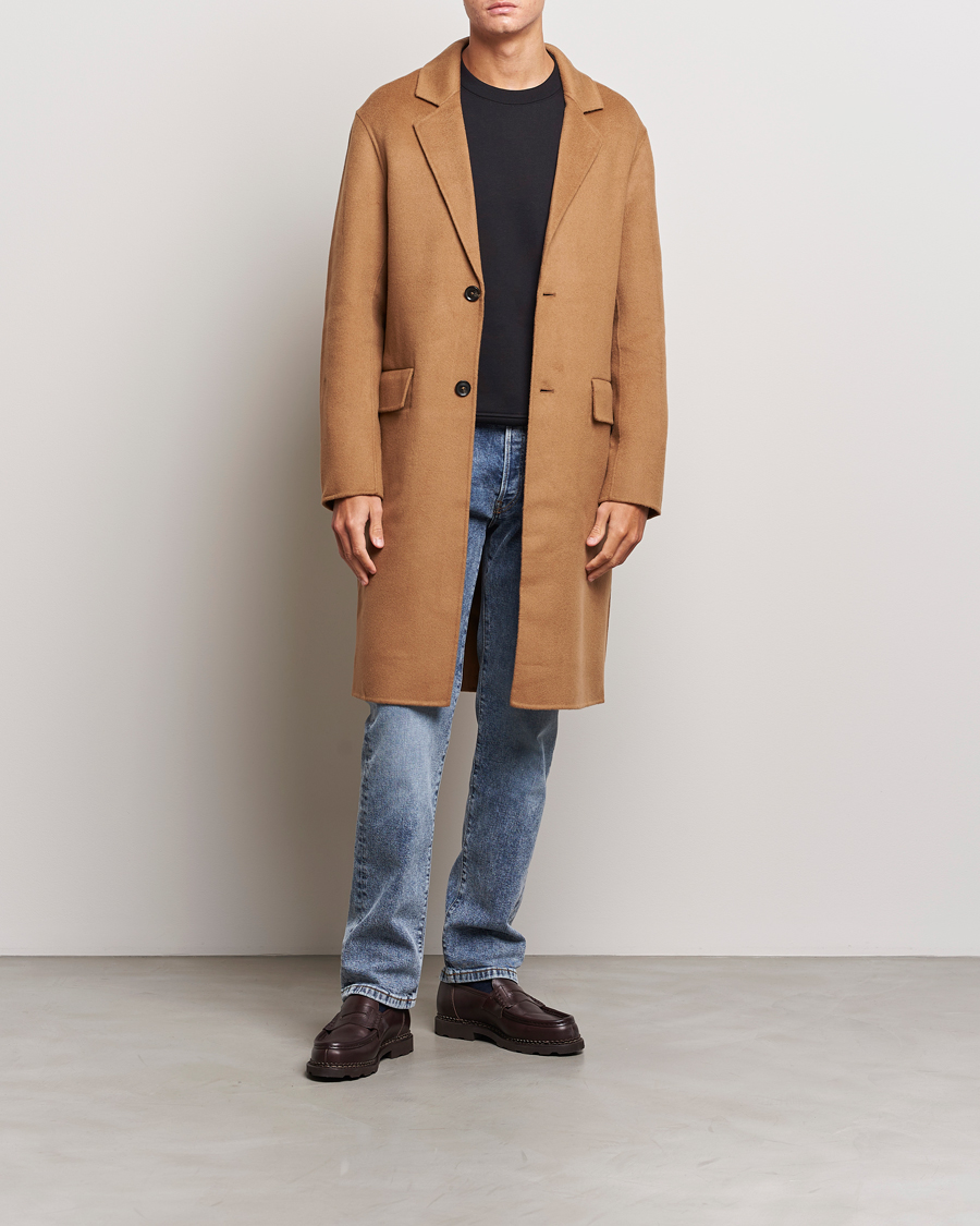 Men | Coats & Jackets | J.Lindeberg | Diego Unlined Wool/Cashmere Coat Chipmunk