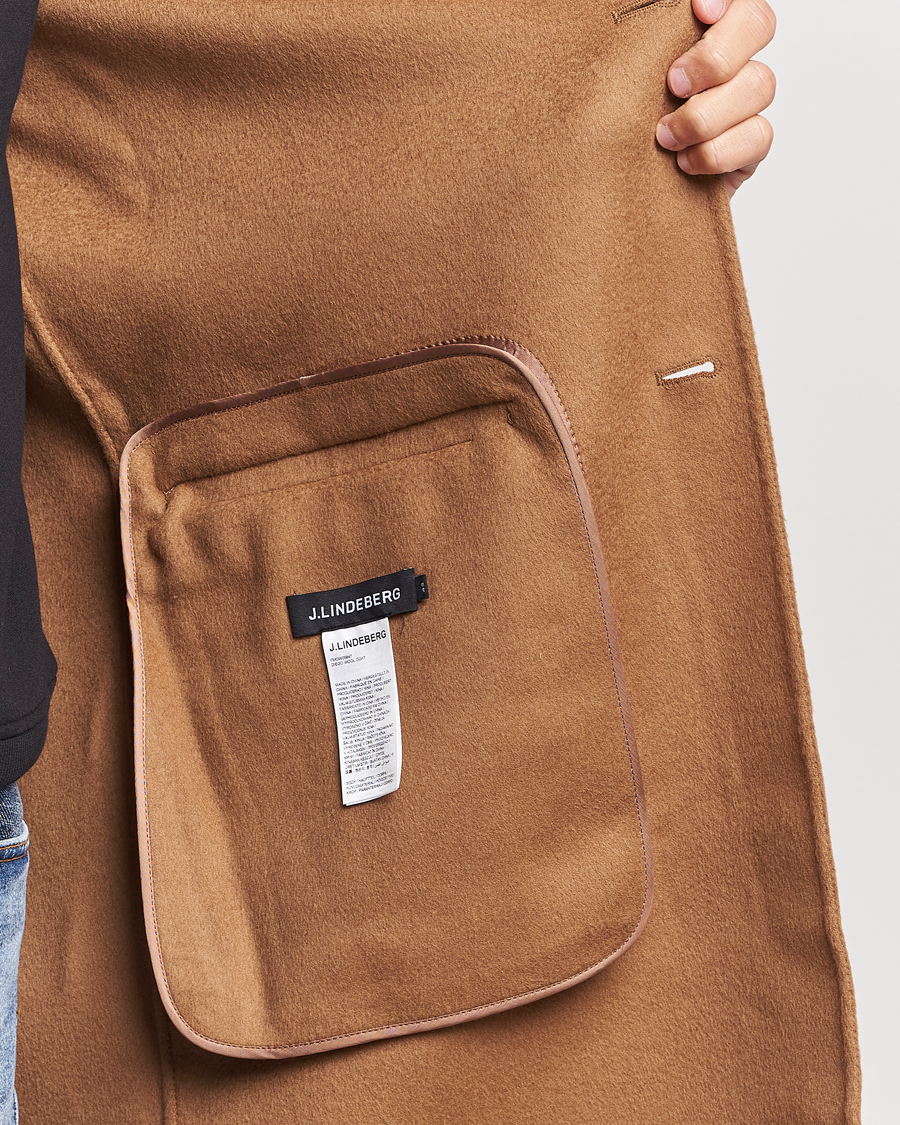 Men | Coats & Jackets | J.Lindeberg | Diego Unlined Wool/Cashmere Coat Chipmunk