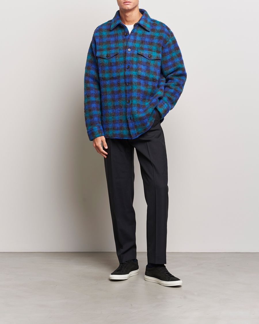 Men | Coats & Jackets | J.Lindeberg | Carter Check Wool Mix Overshirt Surf The Web
