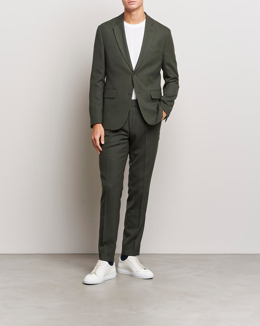 Men | Blazers | J.Lindeberg | Hopper Active Hopsack Blazer Forest Green