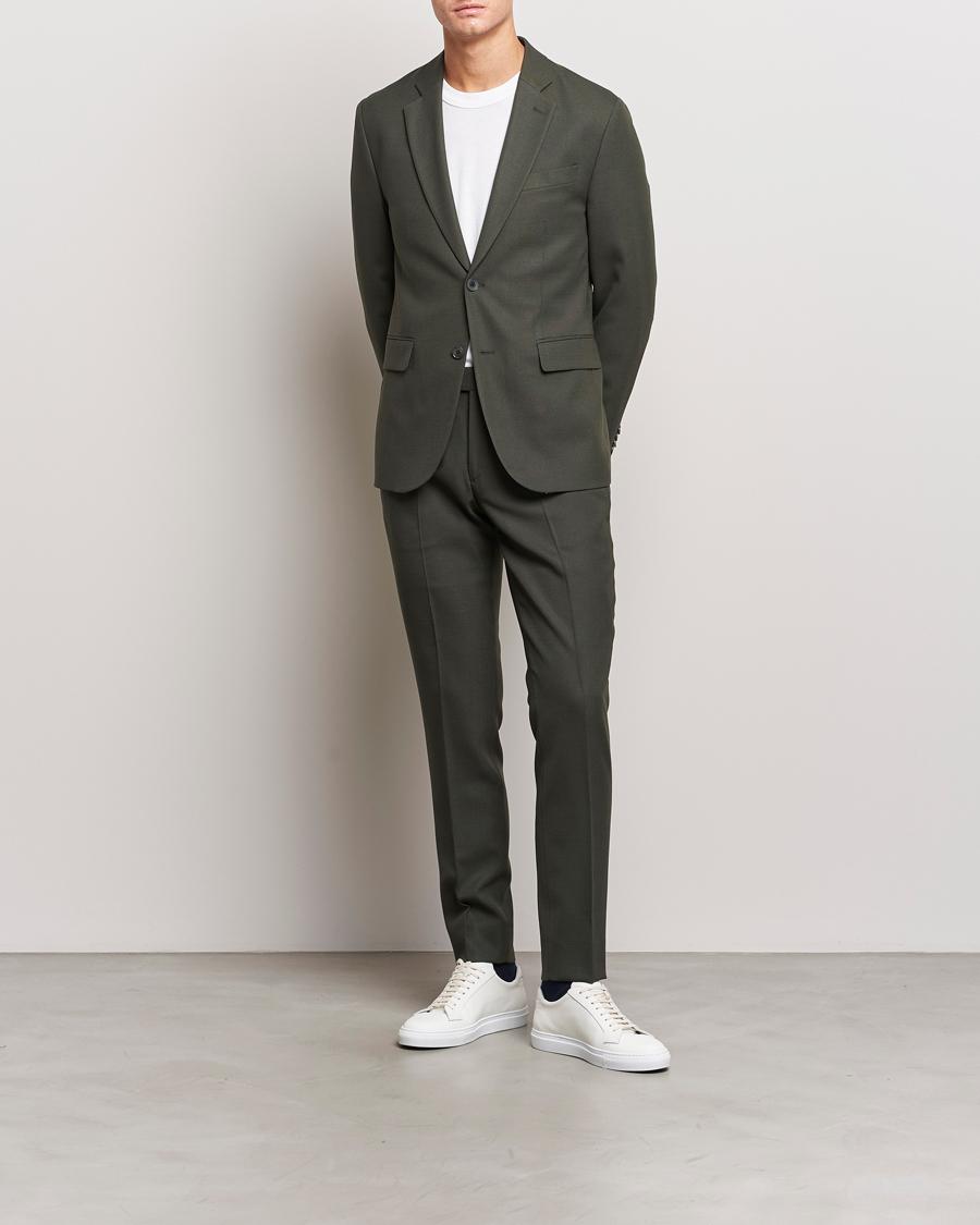 Men | Trousers | J.Lindeberg | Grant Active Hopsack Pants Forest Green