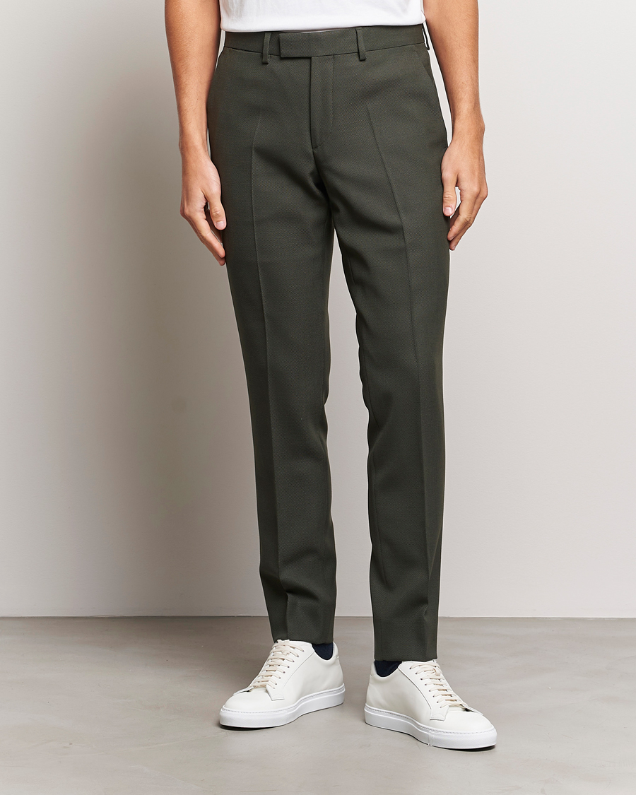 Men | Suit Trousers | J.Lindeberg | Grant Active Hopsack Pants Forest Green