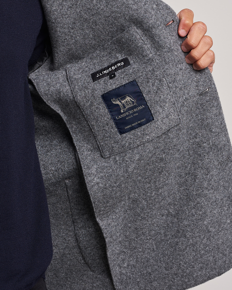Men | Blazers | J.Lindeberg | Carlton Wool Cardigan Blazer Mid Grey Mel