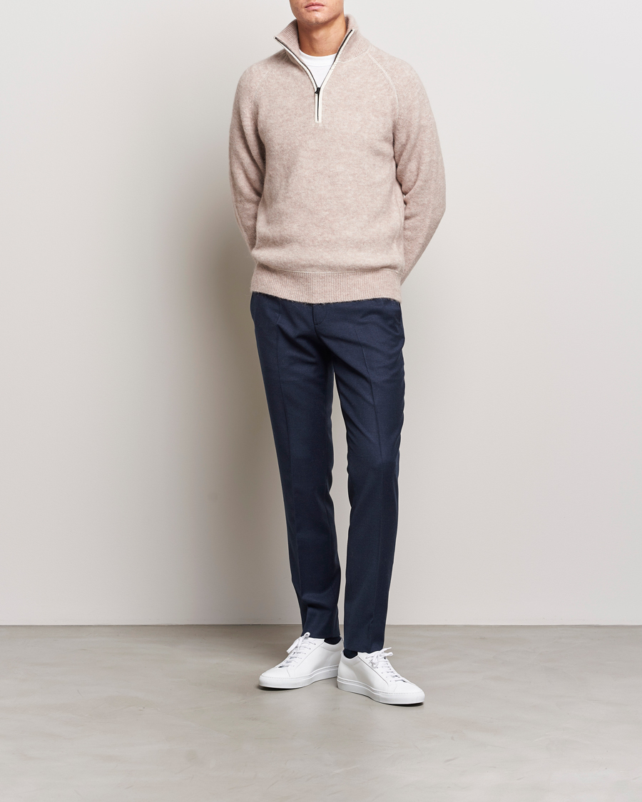 Men | Trousers | J.Lindeberg | Grant Stretch Flannel Trousers Navy