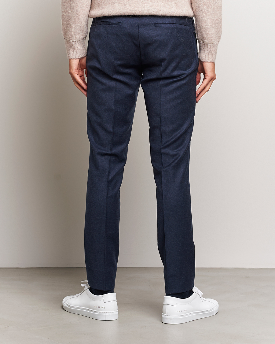 Men | Trousers | J.Lindeberg | Grant Stretch Flannel Trousers Navy