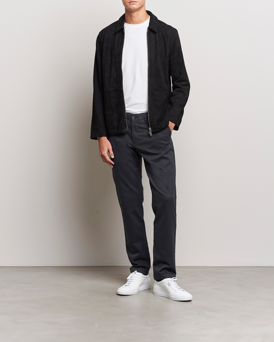 Men | Trousers | J.Lindeberg | Chaze Flannel Twill Pants Dark Grey