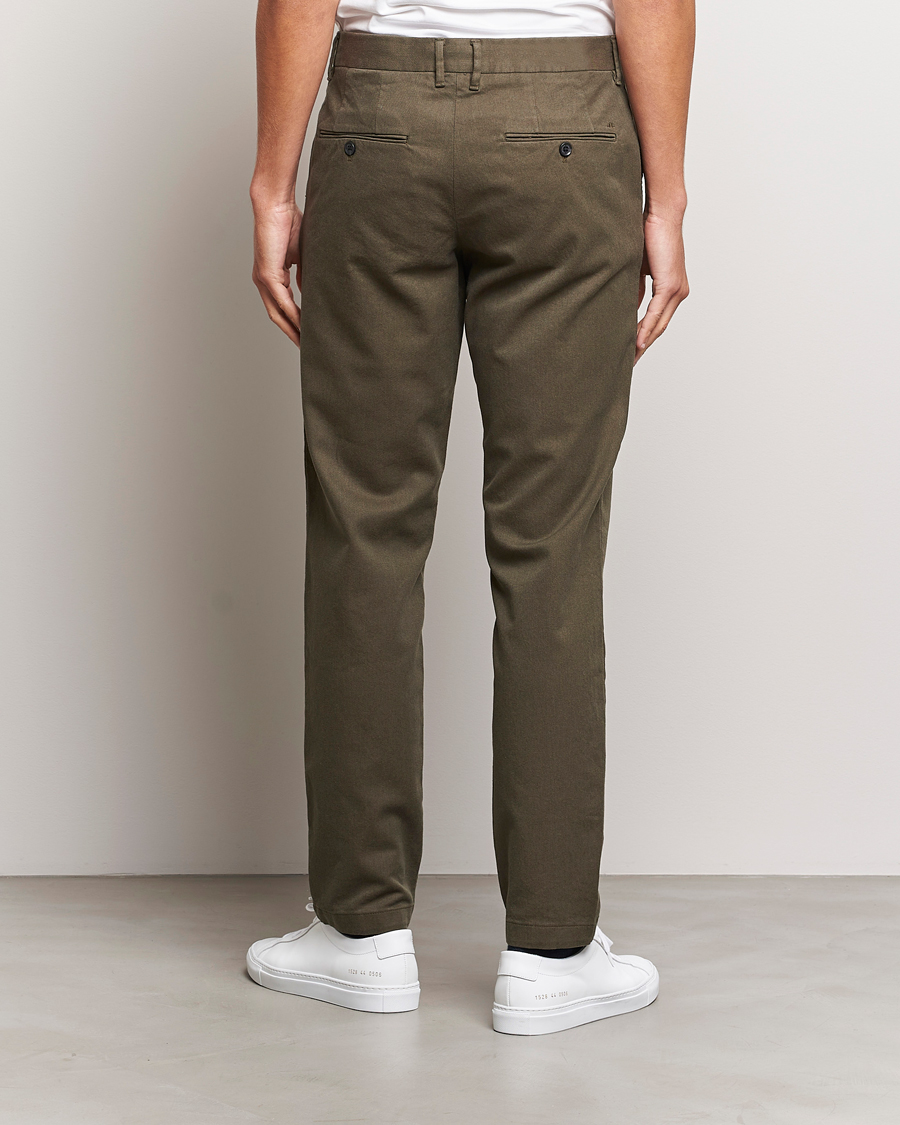 Men | Trousers | J.Lindeberg | Chaze Flannel Twill Pants Forest Green