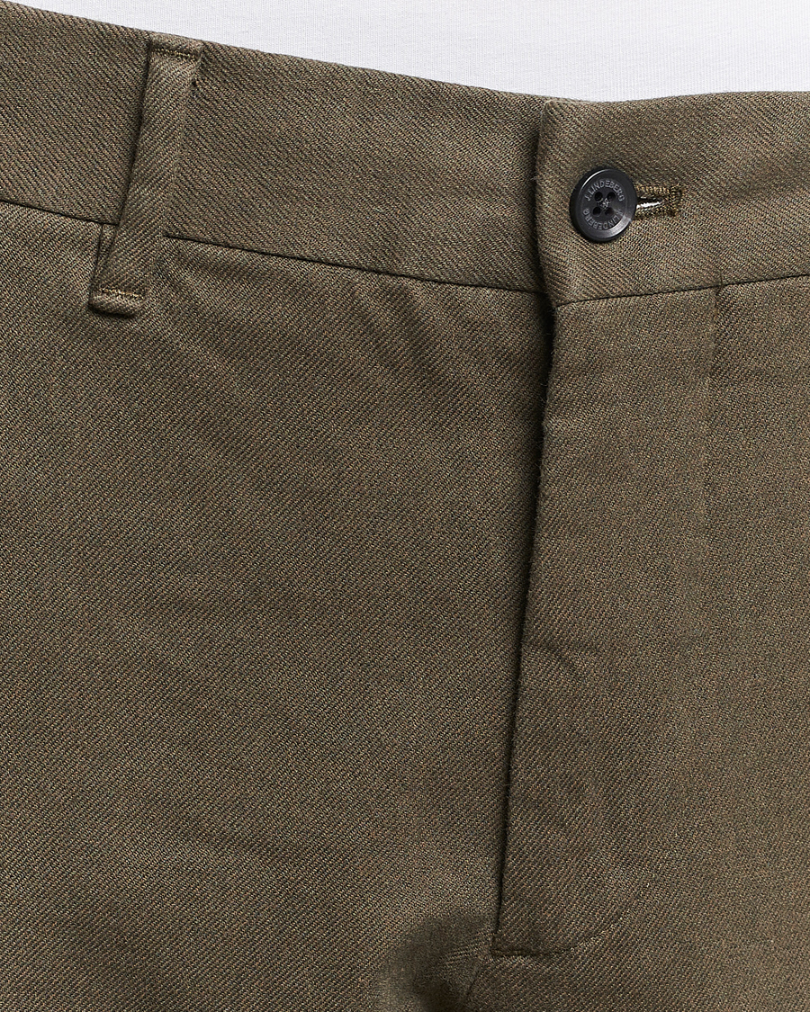 Men | Trousers | J.Lindeberg | Chaze Flannel Twill Pants Forest Green