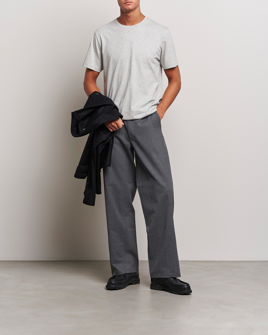 Men | T-Shirts | J.Lindeberg | Sid Cotton Crew Neck Tee Light Grey Mel