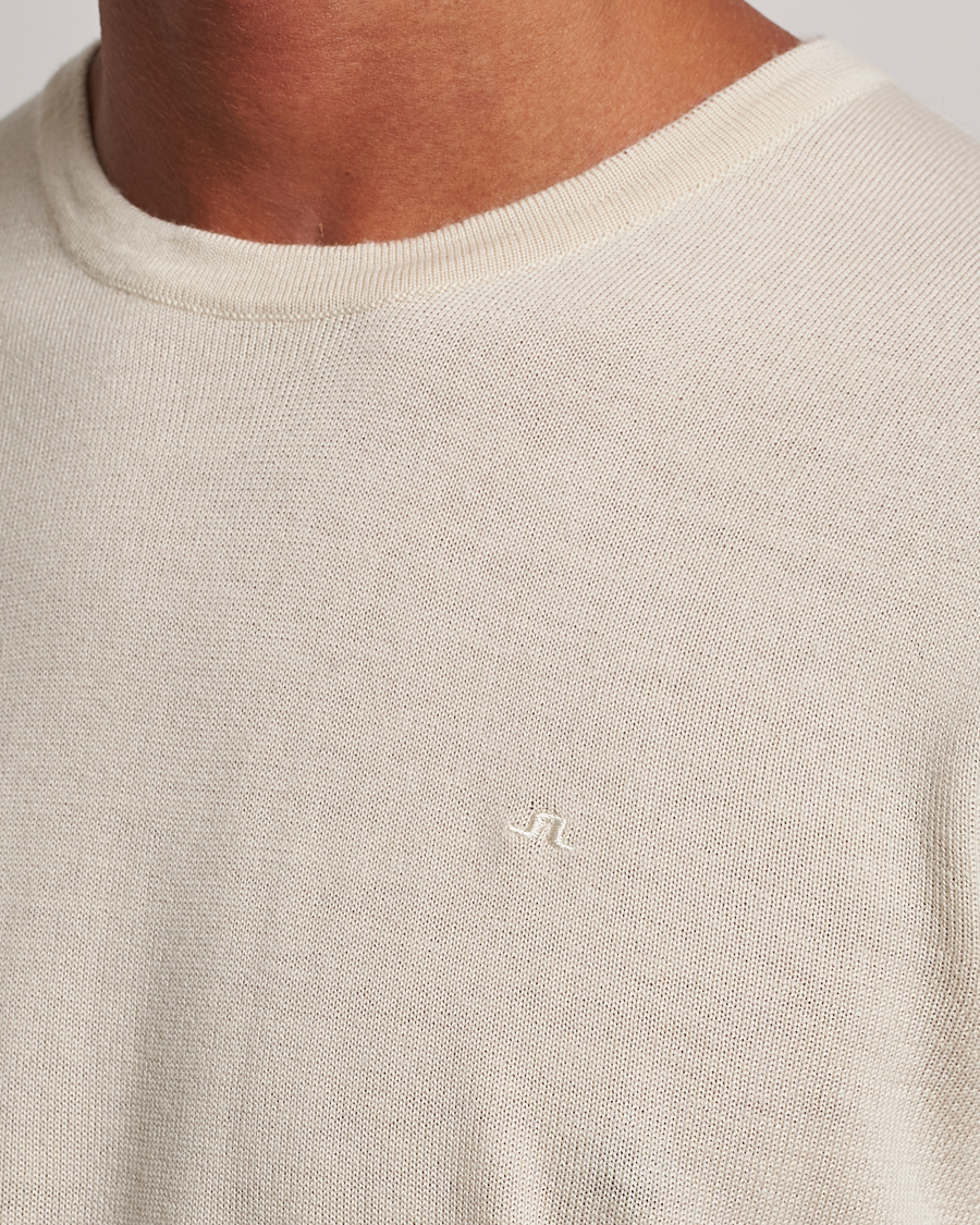 Men | Sweaters & Knitwear | J.Lindeberg | Lyle True Merino Crew Neck Pullover Oyster Grey