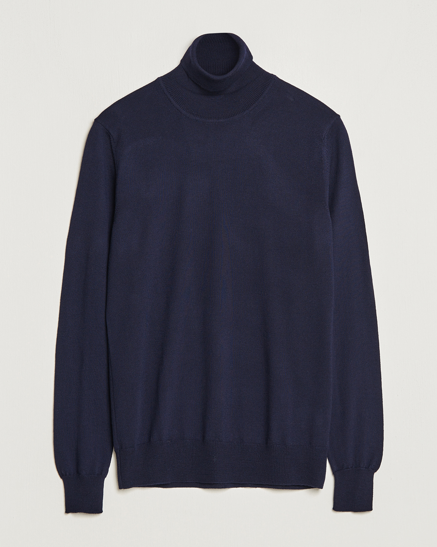 Men | Sweaters & Knitwear | J.Lindeberg | Lyd True Merino Polo Navy
