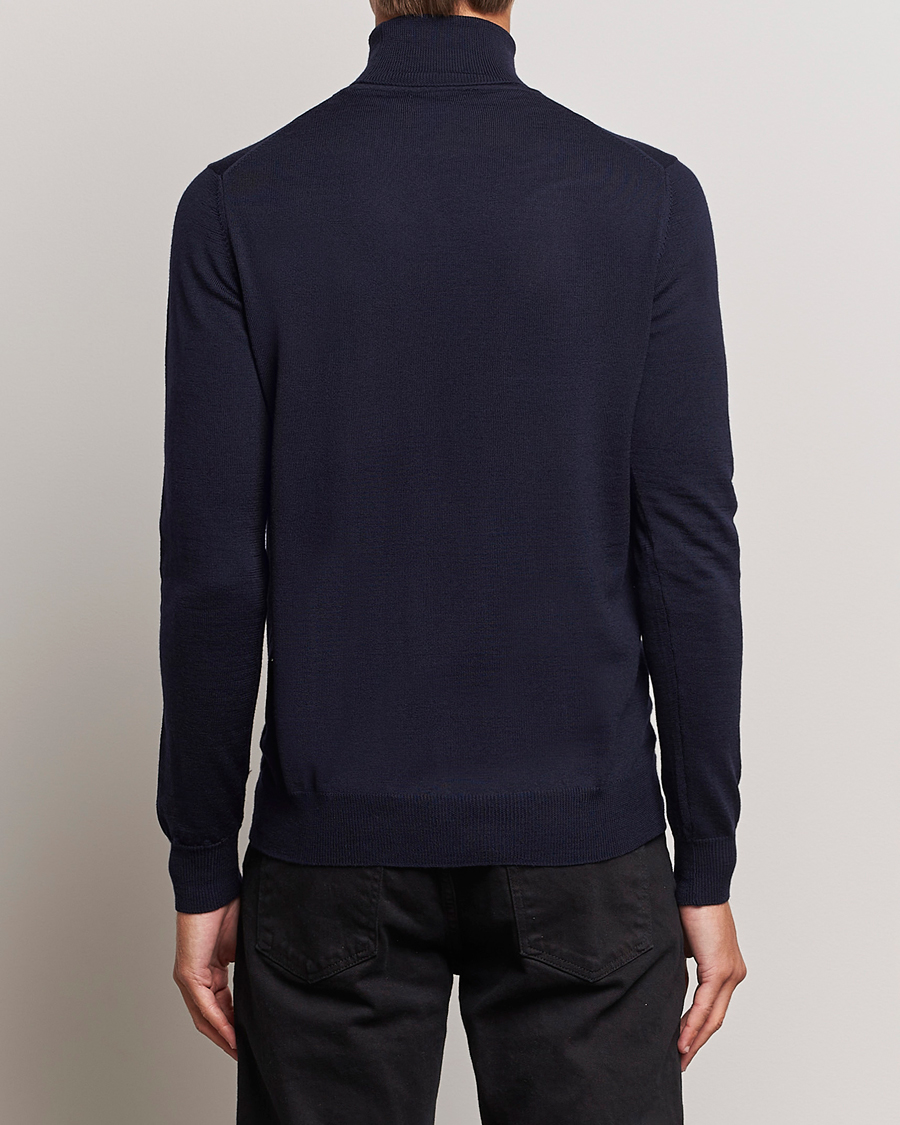 Men | Sweaters & Knitwear | J.Lindeberg | Lyd True Merino Polo Navy