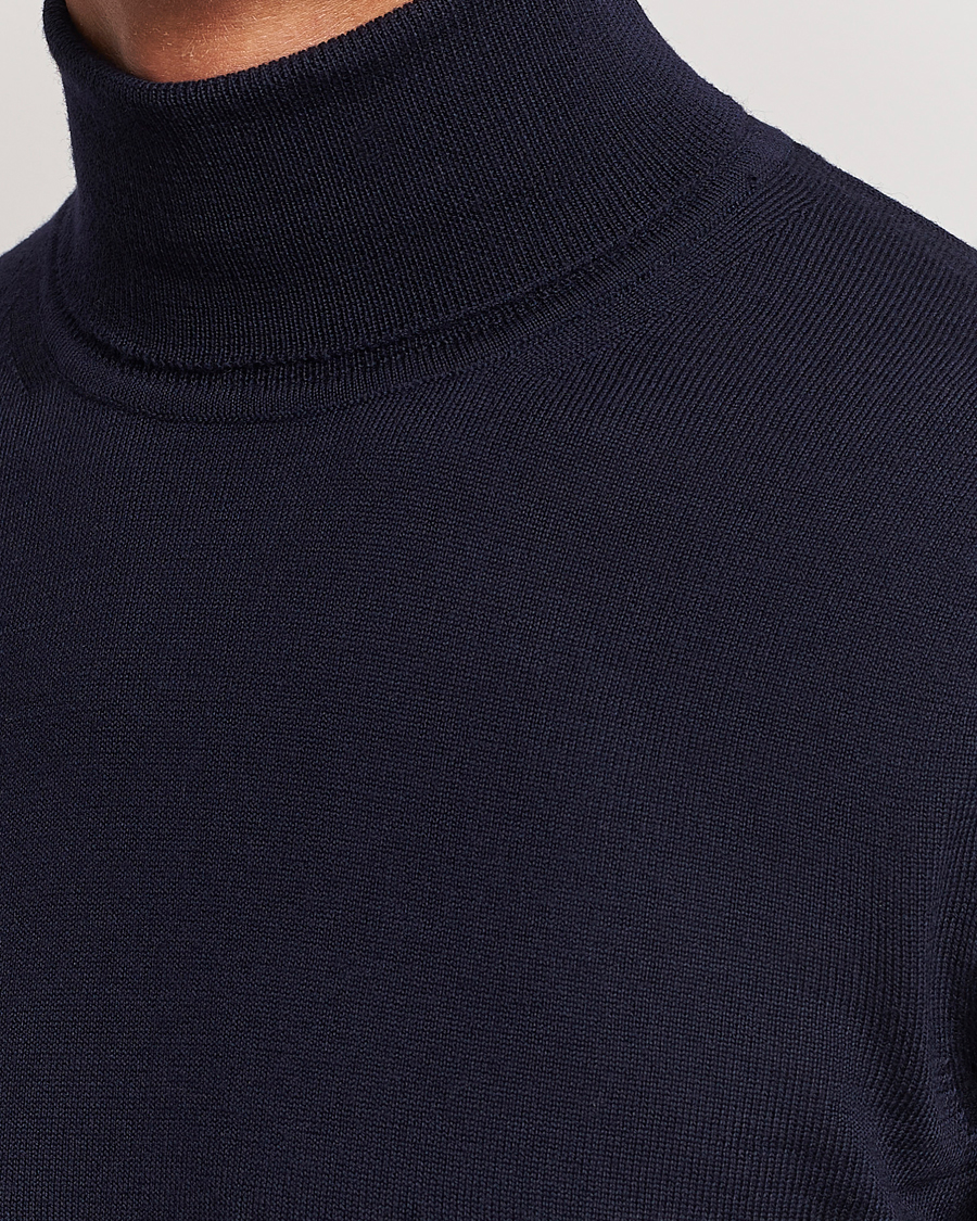 Men | Sweaters & Knitwear | J.Lindeberg | Lyd True Merino Polo Navy