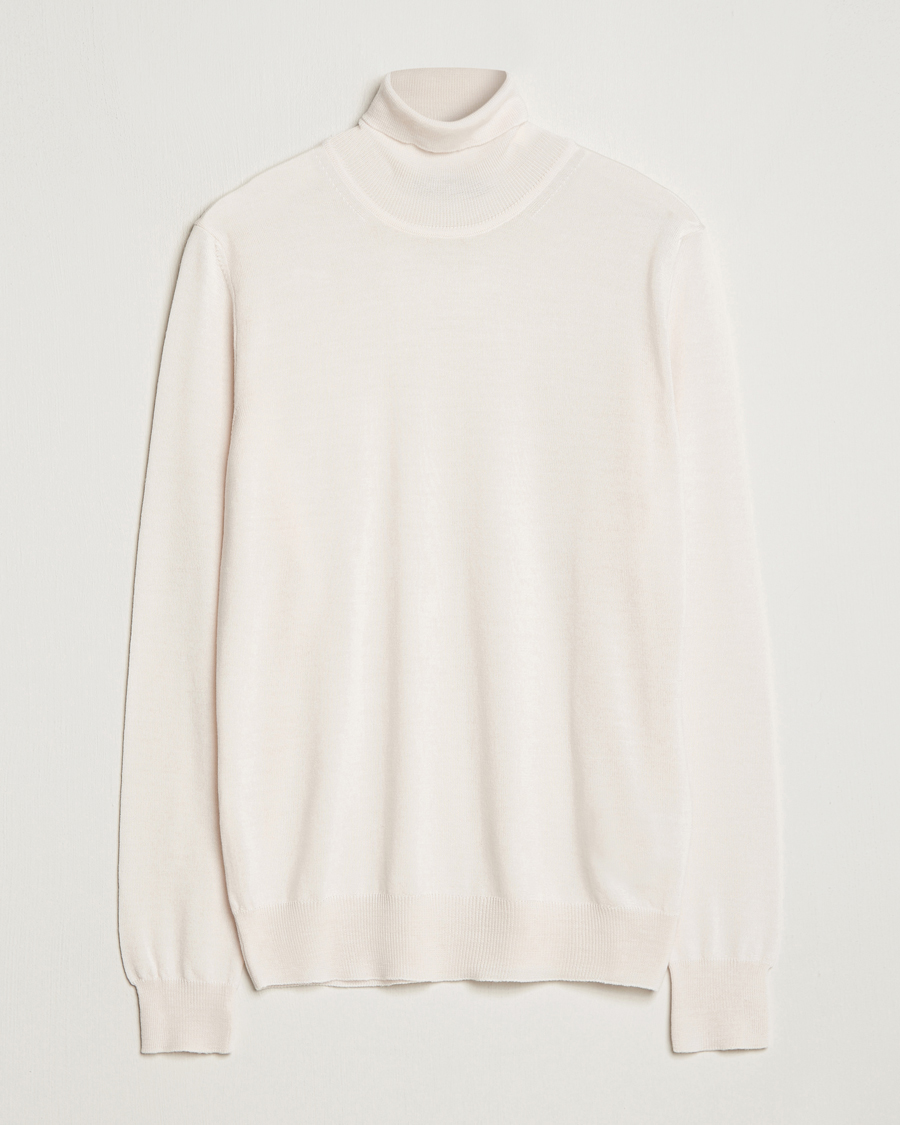 Men | Sweaters & Knitwear | J.Lindeberg | Lyd True Merino Polo Cloud White