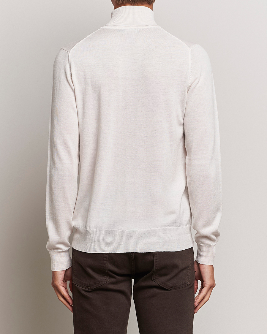 Men | Sweaters & Knitwear | J.Lindeberg | Lyd True Merino Polo Cloud White