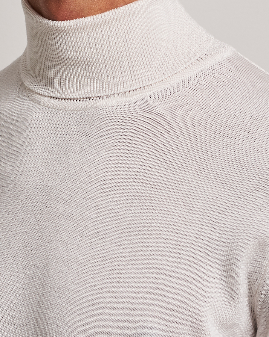 Men | Sweaters & Knitwear | J.Lindeberg | Lyd True Merino Polo Cloud White