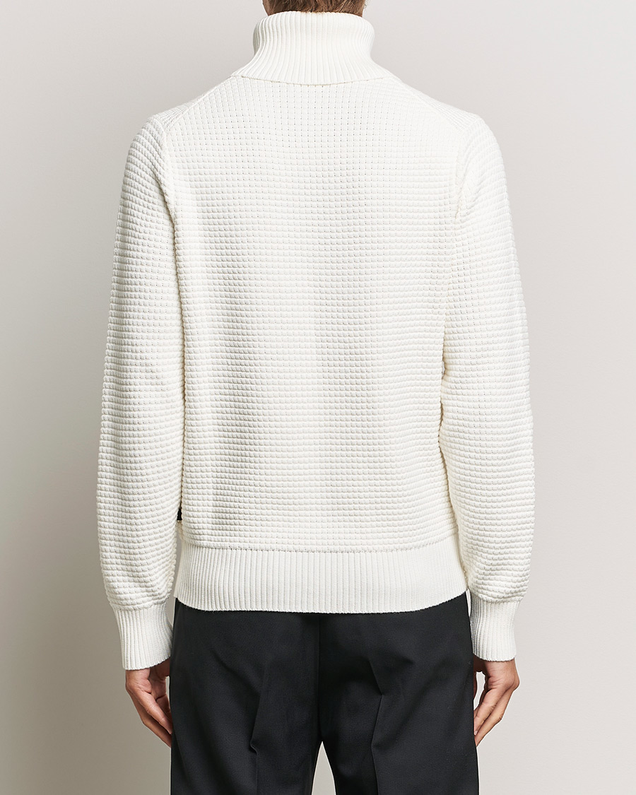 Men | Sweaters & Knitwear | J.Lindeberg | Olivero Cotton Turtle Sweater Cloud White