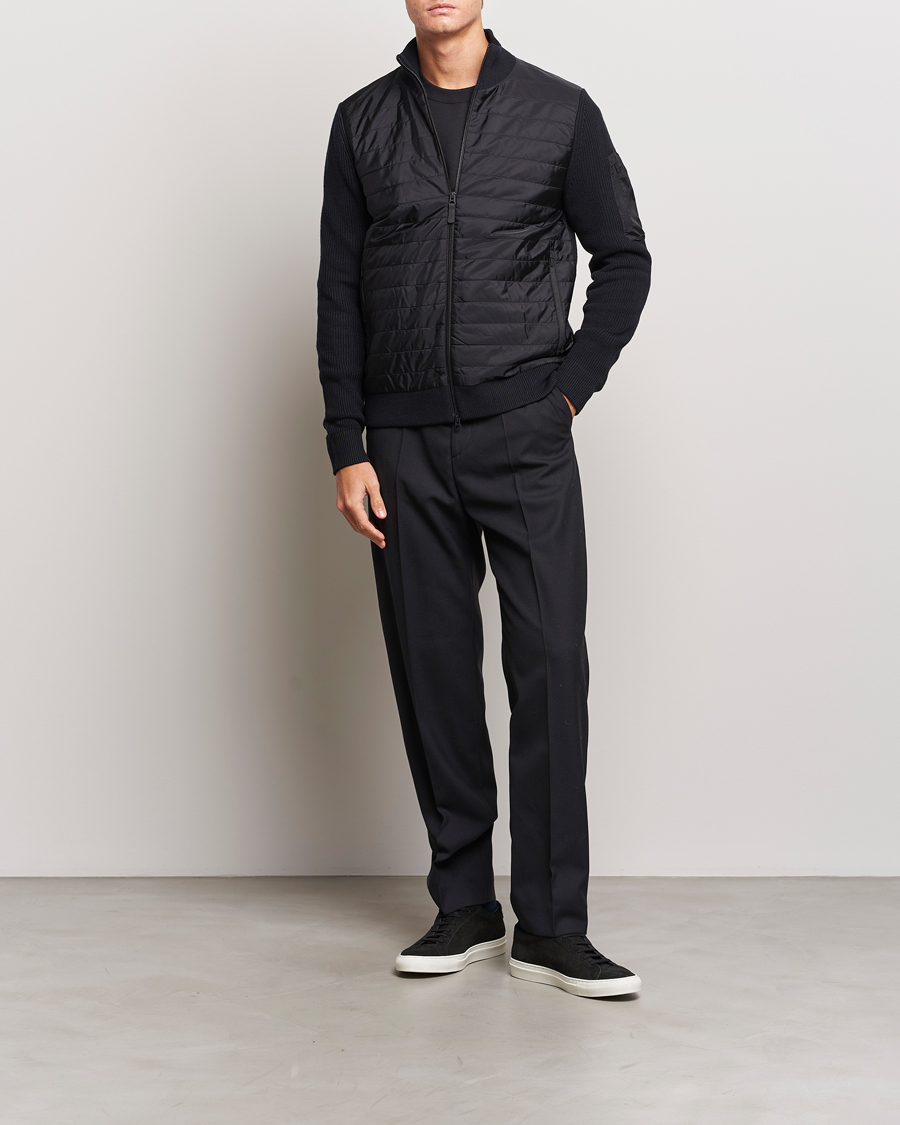 Men | Sweaters & Knitwear | J.Lindeberg | Beck Knitted Hybrid Jacket Black