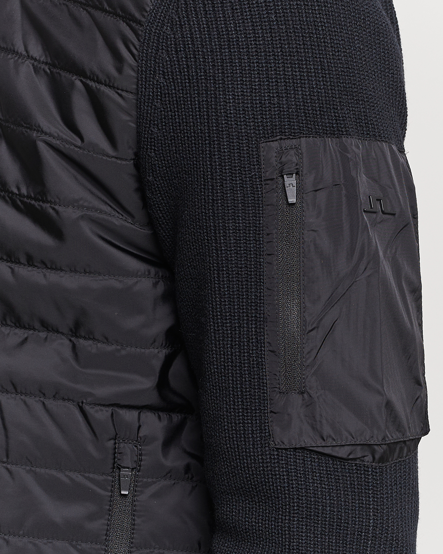 Men | Sweaters & Knitwear | J.Lindeberg | Beck Knitted Hybrid Jacket Black